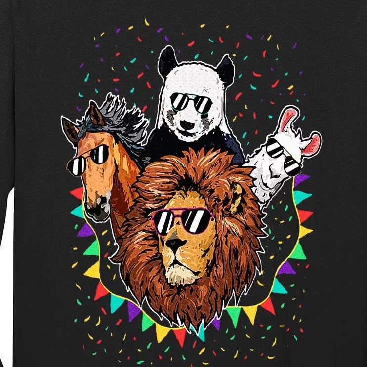 Zoo Sunglasses Party Animal Birthday Party Costume Long Sleeve Shirt