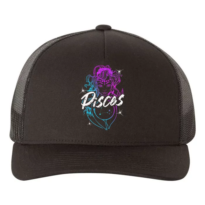 Zodiac Sign Pisces Beautiful Born In February March Yupoong Adult 5-Panel Trucker Hat