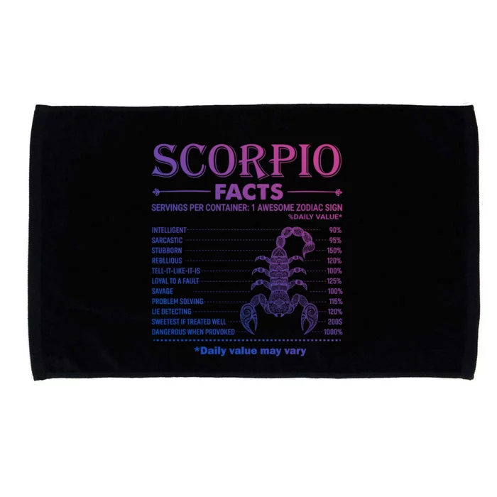 Zodiac Sign Scorpio Facts October November Gift Microfiber Hand Towel