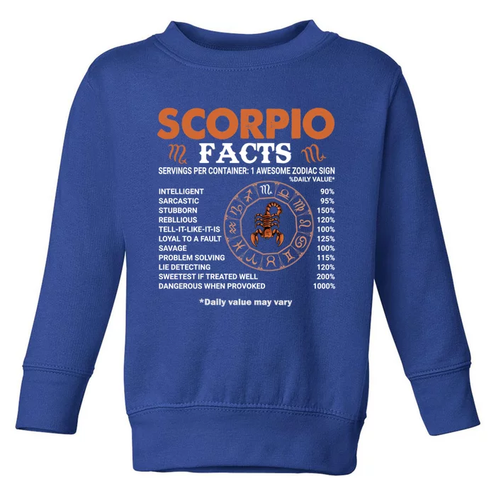 Zodiac Sign Scorpio Facts Cool Gift Toddler Sweatshirt