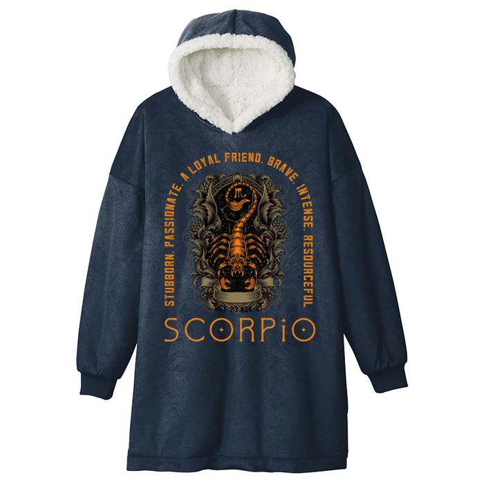 Zodiac Sign Scorpio Nocturnal Animal Scorpion Gift Hooded Wearable Blanket