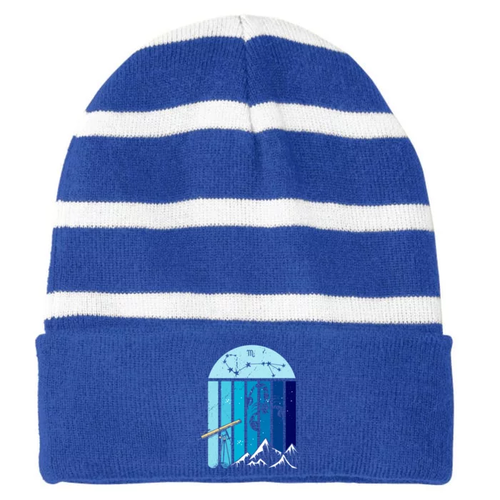 Zodiac Scorpio Star Sign Gift Striped Beanie with Solid Band