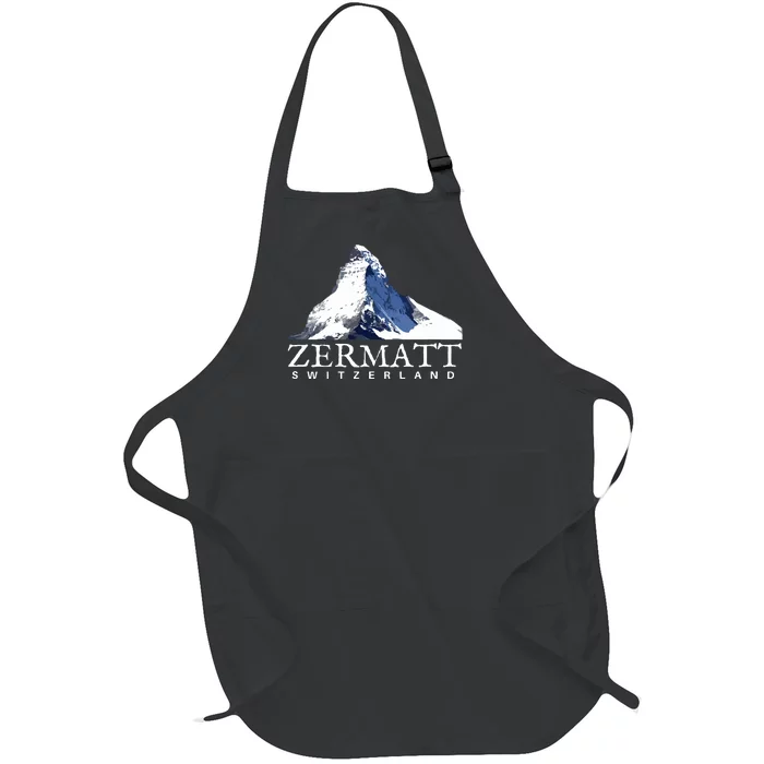 Zermatt Switzerland Swiss Alps Mountain Full-Length Apron With Pocket