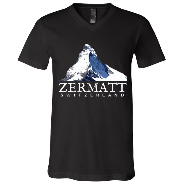 Zermatt Switzerland Swiss Alps Mountain V-Neck T-Shirt