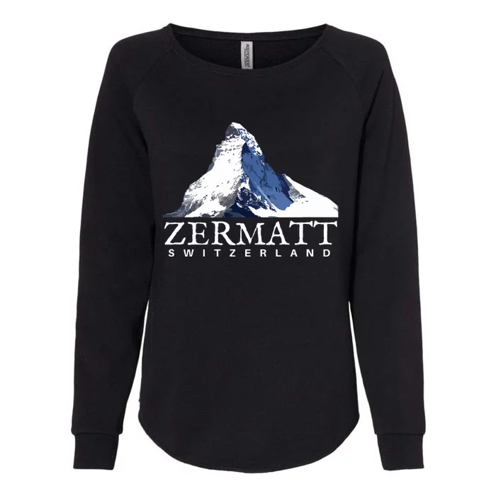 Zermatt Switzerland Swiss Alps Mountain Womens California Wash Sweatshirt