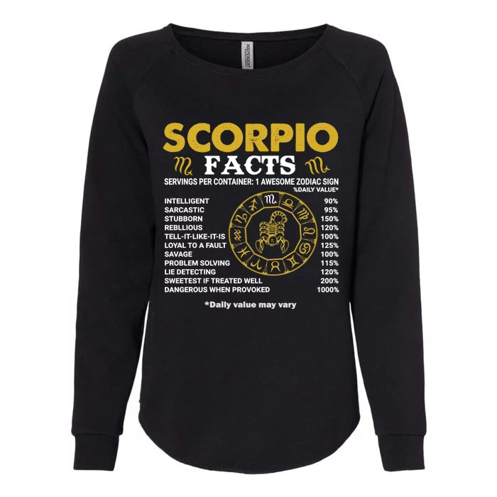 Zodiac Sign Scorpio Facts October November Birthday Gift Womens California Wash Sweatshirt