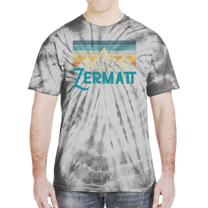 Zermatt Switzerland Swiss Vintage Mountains Souvenir Gift Tie-Dye T-Shirt