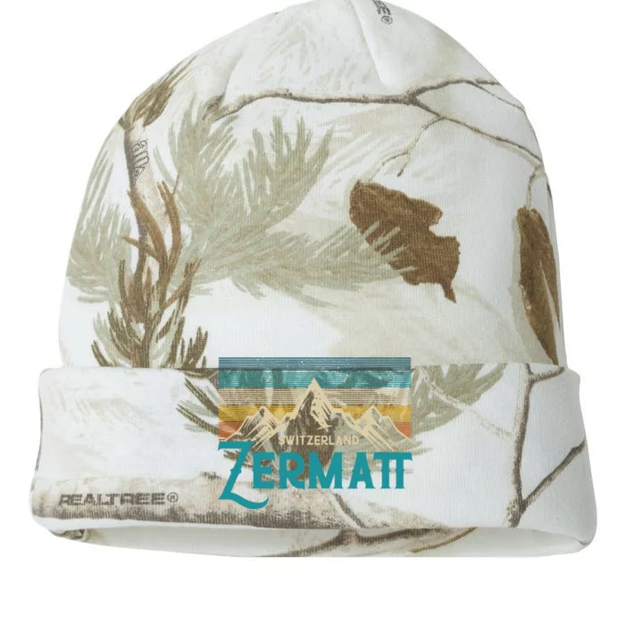 Zermatt Switzerland Swiss Vintage Mountains Souvenir Gift Kati - 12in Camo Beanie