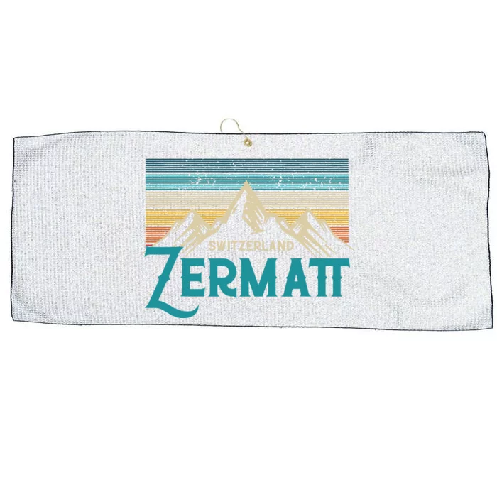 Zermatt Switzerland Swiss Vintage Mountains Souvenir Gift Large Microfiber Waffle Golf Towel