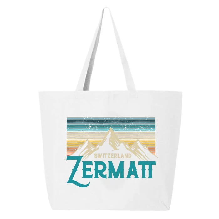 Zermatt Switzerland Swiss Vintage Mountains Souvenir Gift 25L Jumbo Tote