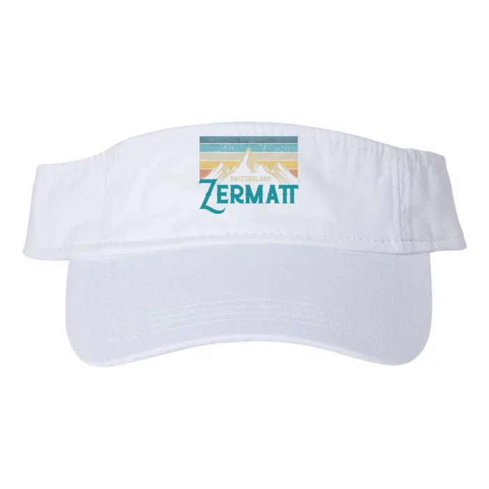 Zermatt Switzerland Swiss Vintage Mountains Souvenir Gift Valucap Bio-Washed Visor