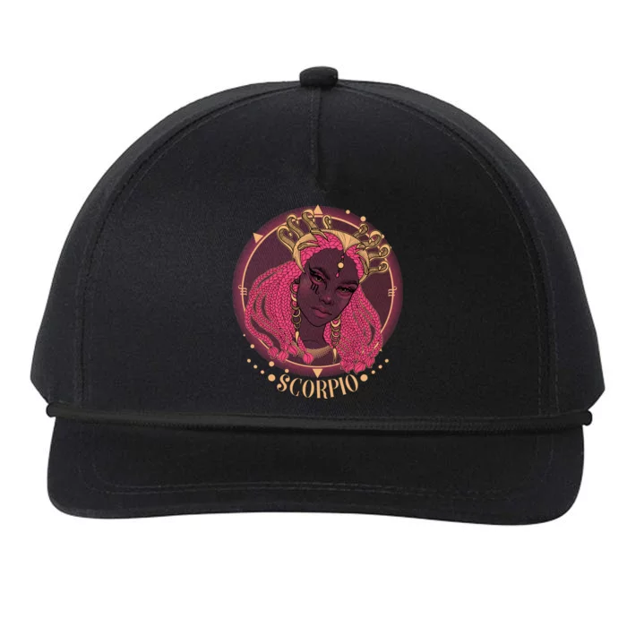 Zodiac Scorpio Scorpion Goddess Queen Snapback Five-Panel Rope Hat