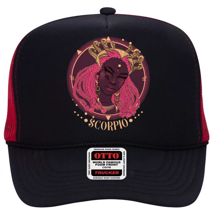 Zodiac Scorpio Scorpion Goddess Queen High Crown Mesh Trucker Hat