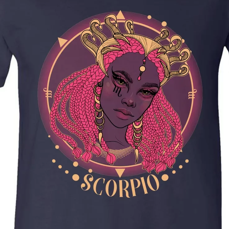 Zodiac Scorpio Scorpion Goddess Queen V-Neck T-Shirt