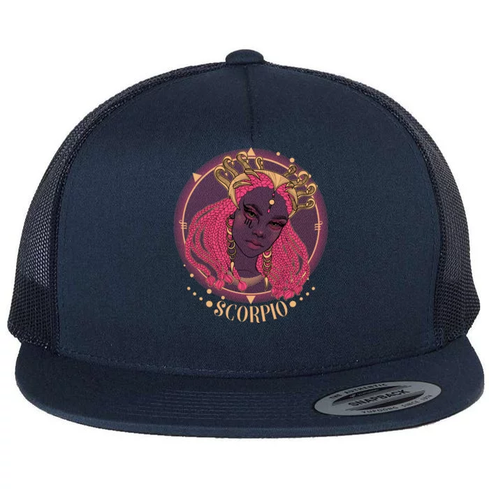 Zodiac Scorpio Scorpion Goddess Queen Flat Bill Trucker Hat