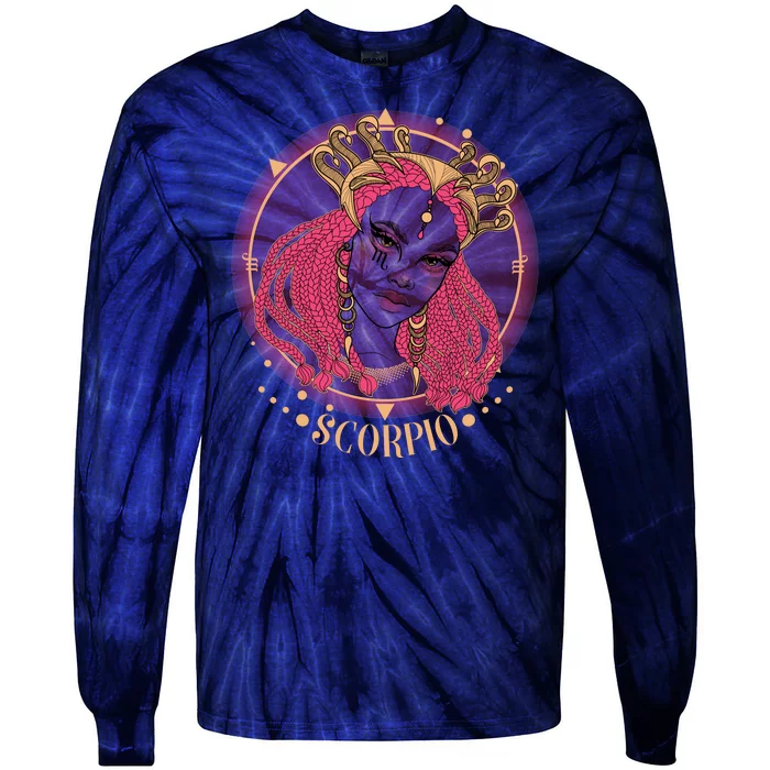 Zodiac Scorpio Scorpion Goddess Queen Tie-Dye Long Sleeve Shirt