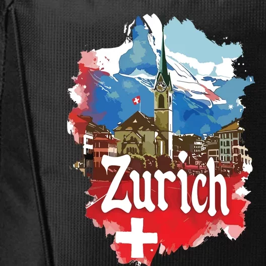 Zurich Switzerland Swiss Flag City Souvenir City Backpack