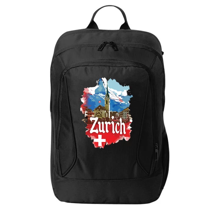 Zurich Switzerland Swiss Flag City Souvenir City Backpack