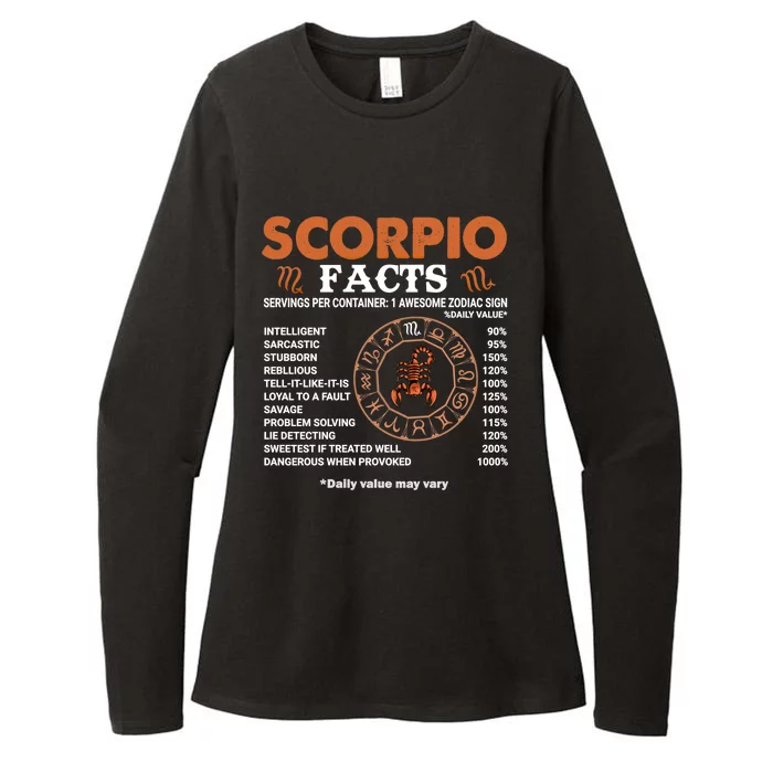 Zodiac Sign Scorpio Facts Gift Womens CVC Long Sleeve Shirt