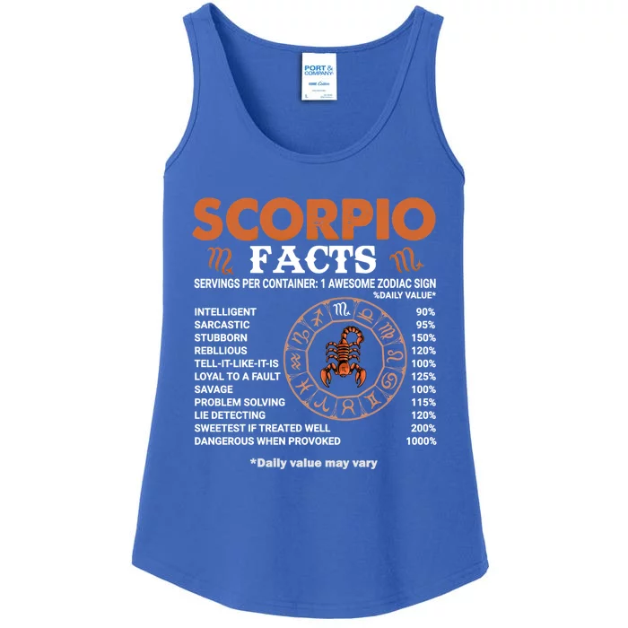 Zodiac Sign Scorpio Facts Gift Ladies Essential Tank