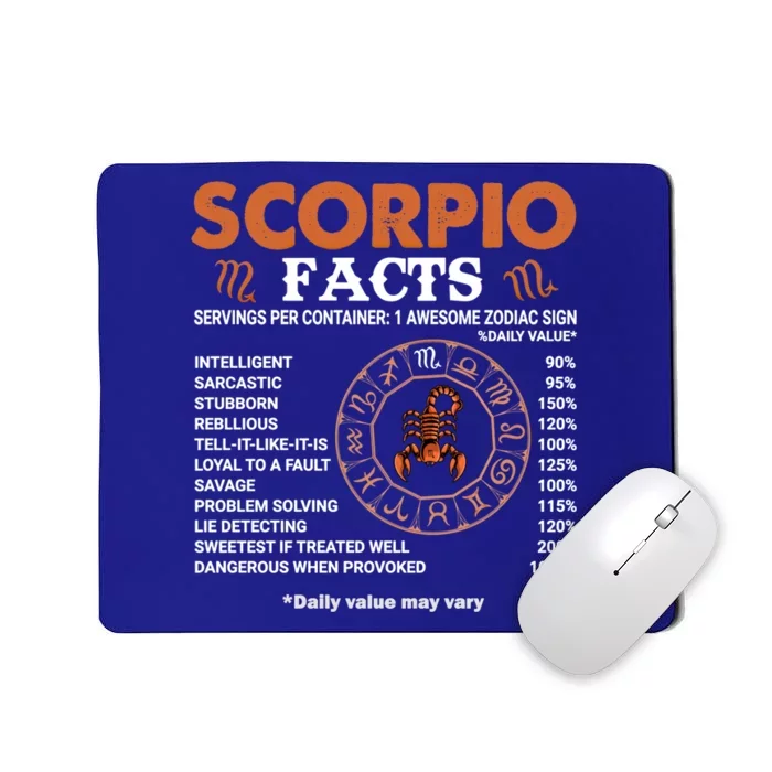 Zodiac Sign Scorpio Facts Gift Mousepad