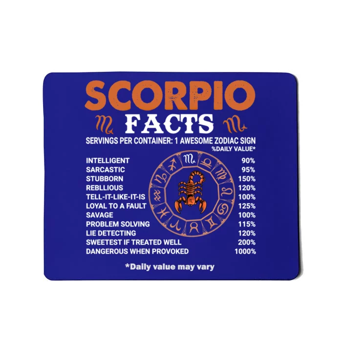 Zodiac Sign Scorpio Facts Gift Mousepad