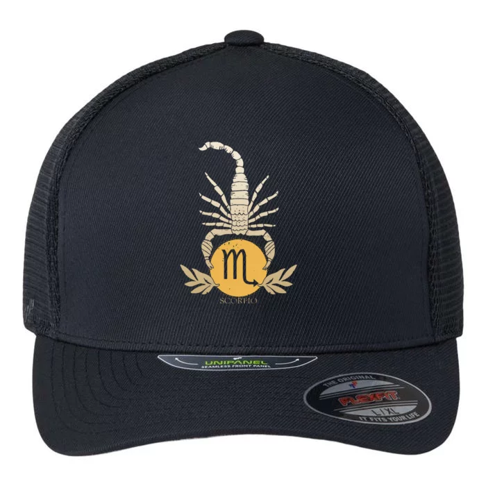 Zodiac Scorpio Scorpion Symbol Flexfit Unipanel Trucker Cap