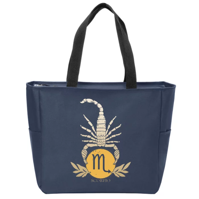 Zodiac Scorpio Scorpion Symbol Zip Tote Bag