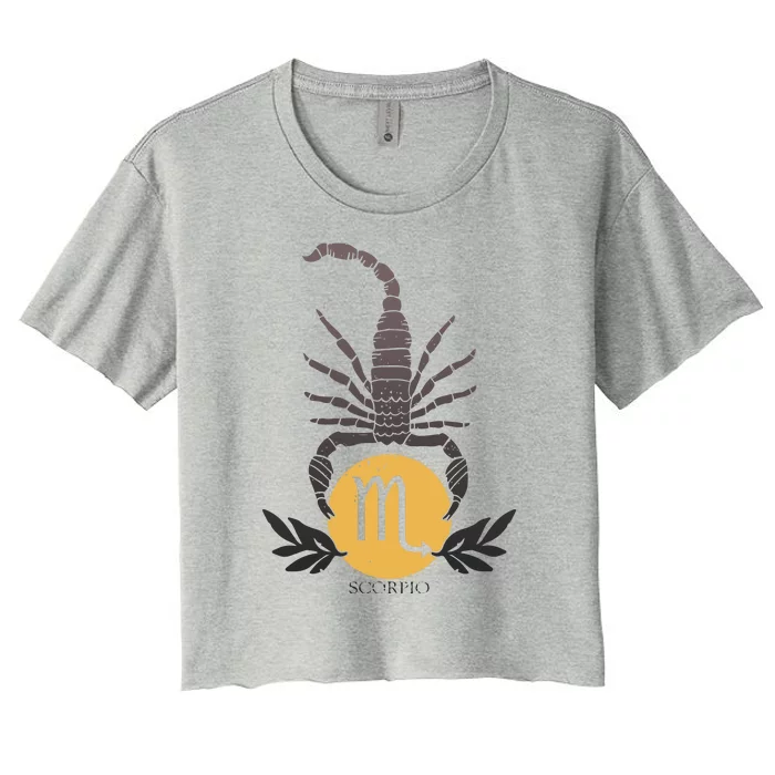 Zodiac Scorpio Scorpion Symbol Women's Crop Top Tee