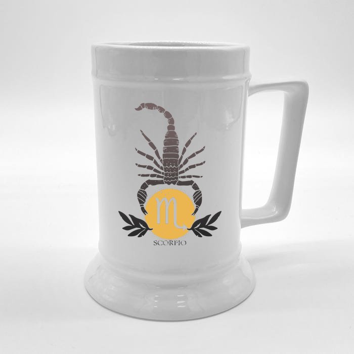 Zodiac Scorpio Scorpion Symbol Front & Back Beer Stein