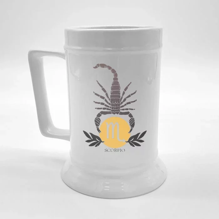 Zodiac Scorpio Scorpion Symbol Front & Back Beer Stein