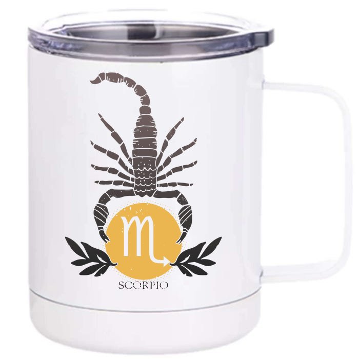 Zodiac Scorpio Scorpion Symbol Front & Back 12oz Stainless Steel Tumbler Cup