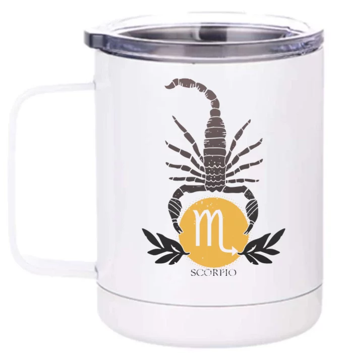 Zodiac Scorpio Scorpion Symbol Front & Back 12oz Stainless Steel Tumbler Cup