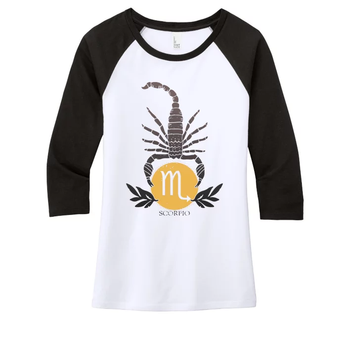 Zodiac Scorpio Scorpion Symbol Women's Tri-Blend 3/4-Sleeve Raglan Shirt