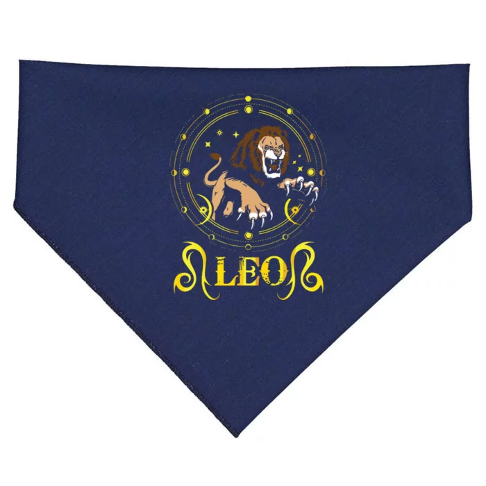 Zodiac Sign Symbol Horoscope Lion Leo USA-Made Doggie Bandana