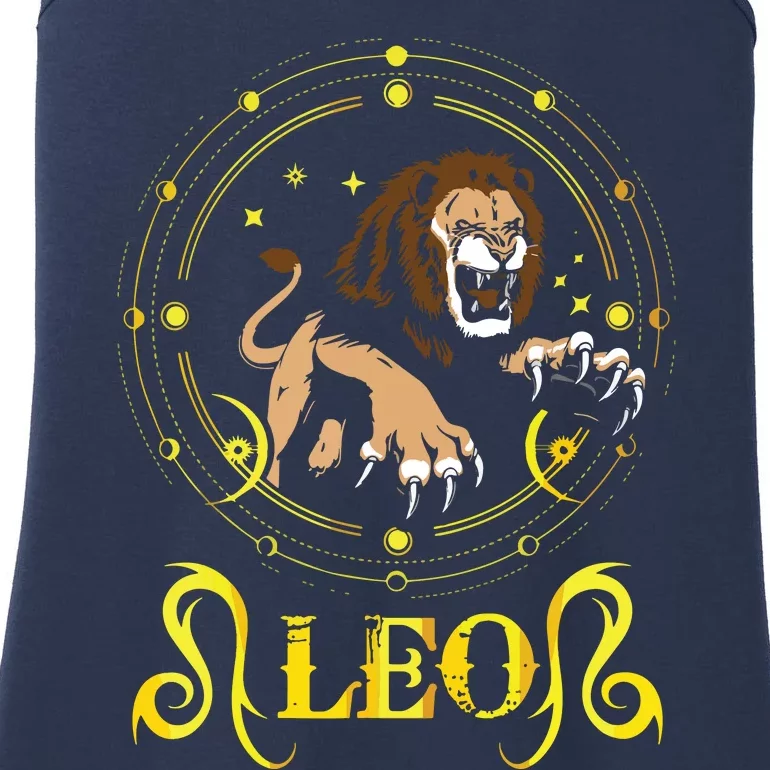 Zodiac Sign Symbol Horoscope Lion Leo Ladies Essential Tank