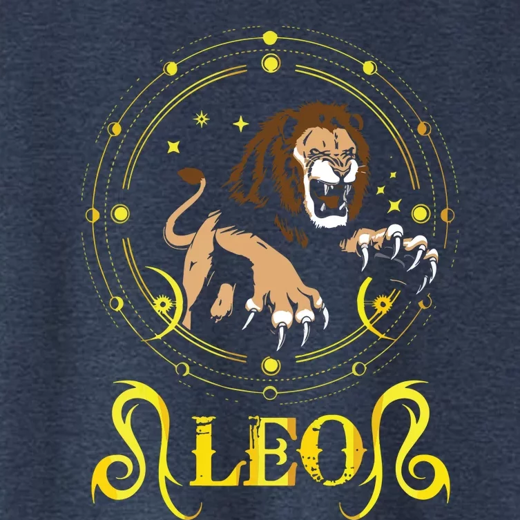 Zodiac Sign Symbol Horoscope Lion Leo Women's Crop Top Tee