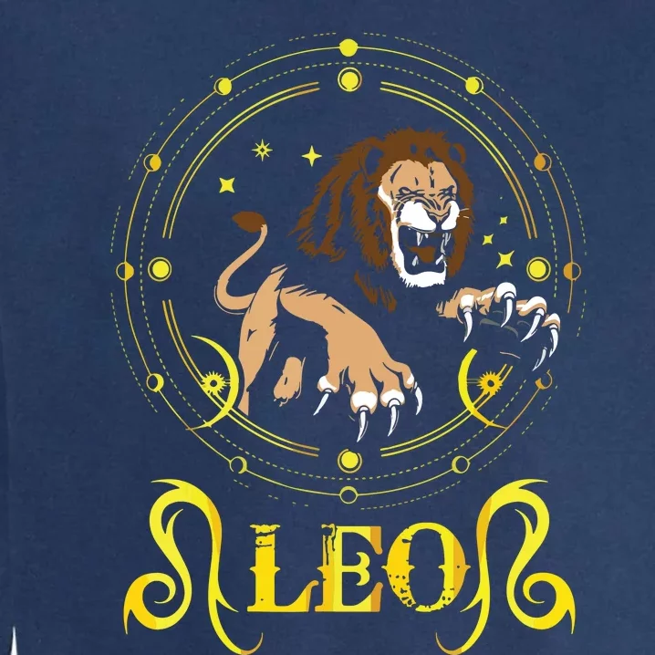 Zodiac Sign Symbol Horoscope Lion Leo Garment-Dyed Sweatshirt