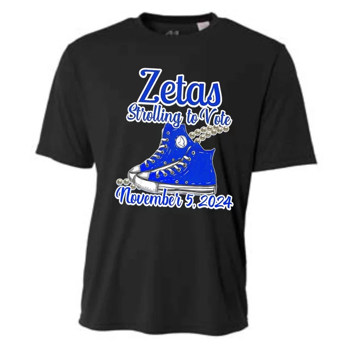 Zetas Strolling To Vote November Zeta Phi Beta Breast Voting Cooling Performance Crew T-Shirt