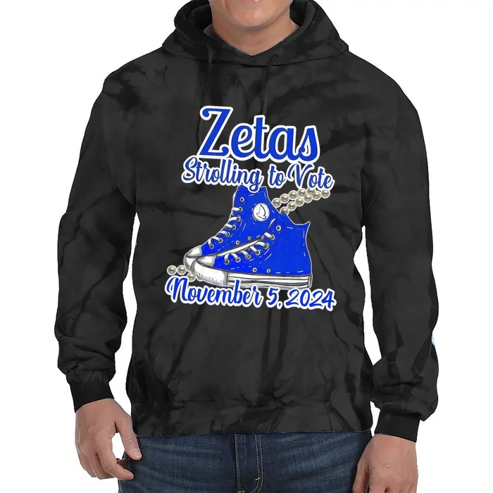 Zetas Strolling To Vote November Zeta Phi Beta Breast Voting Tie Dye Hoodie