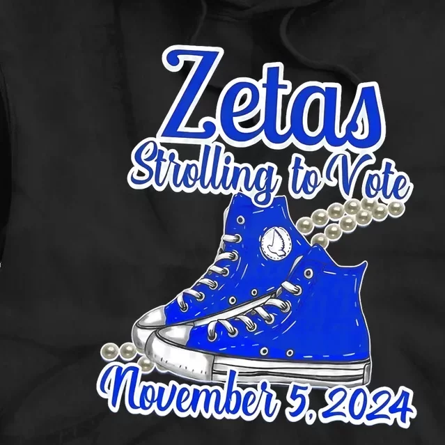 Zetas Strolling To Vote November Zeta Phi Beta Breast Voting Tie Dye Hoodie