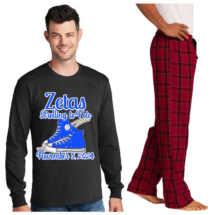 Zetas Strolling To Vote November 5 2024 Long Sleeve Pajama Set