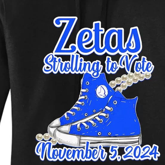 Zetas Strolling To Vote November 5 2024 Women's Pullover Hoodie