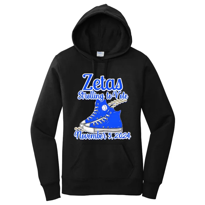 Zetas Strolling To Vote November 5 2024 Women's Pullover Hoodie