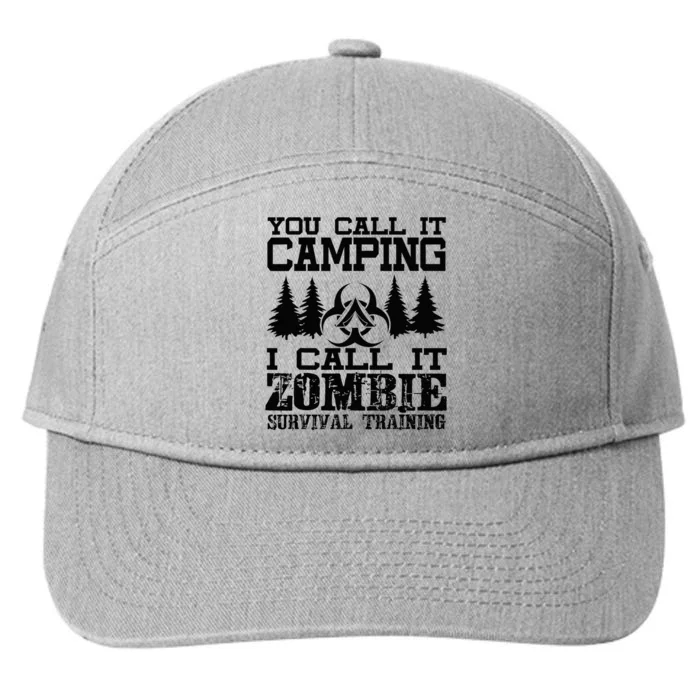 Zombie Survival Training Camping Funny Halloween 7-Panel Snapback Hat