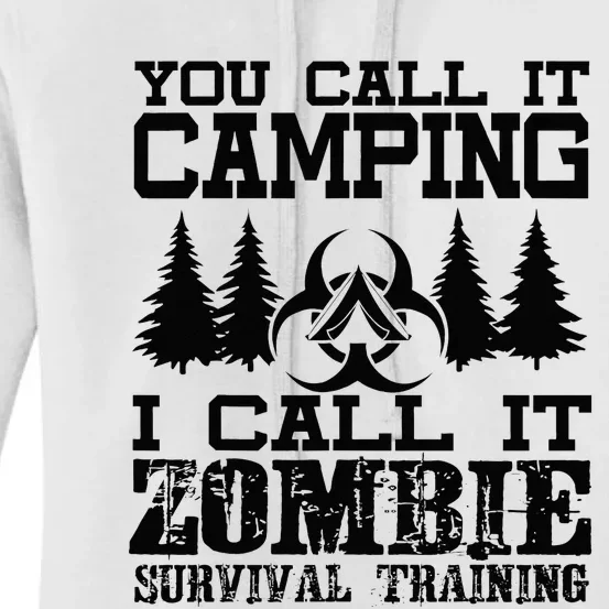 Zombie Survival Training Camping Funny Halloween Women's Pullover Hoodie