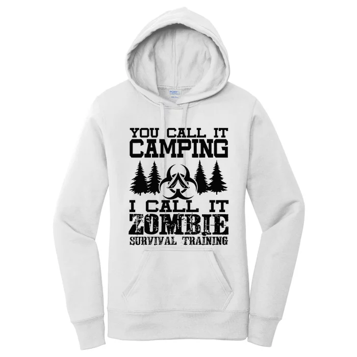 Zombie Survival Training Camping Funny Halloween Women's Pullover Hoodie