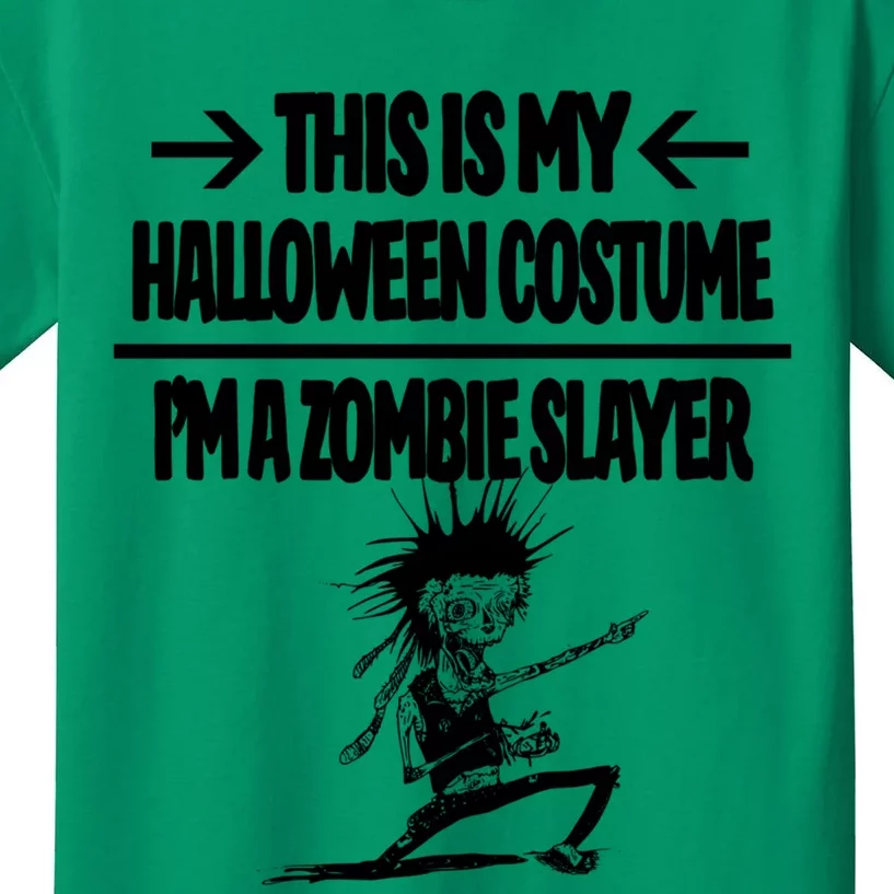 Zombie Slayer This Is My Halloween Costume Easy Idea Kids T-Shirt