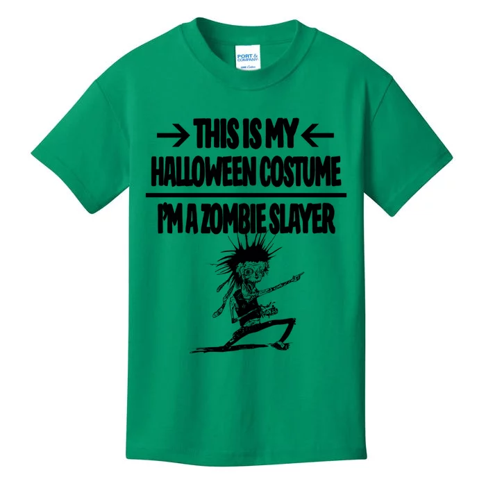 Zombie Slayer This Is My Halloween Costume Easy Idea Kids T-Shirt