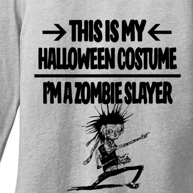 Zombie Slayer This Is My Halloween Costume Easy Idea Womens CVC Long Sleeve Shirt